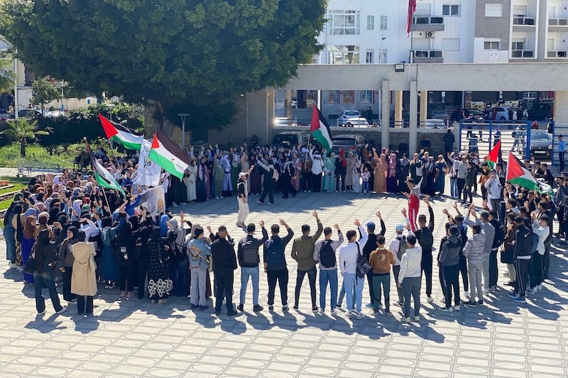 شغيلة التعليم والتلاميذ المغاربة في إضراب واحتجاج وطني تضامناً مع فلسطين